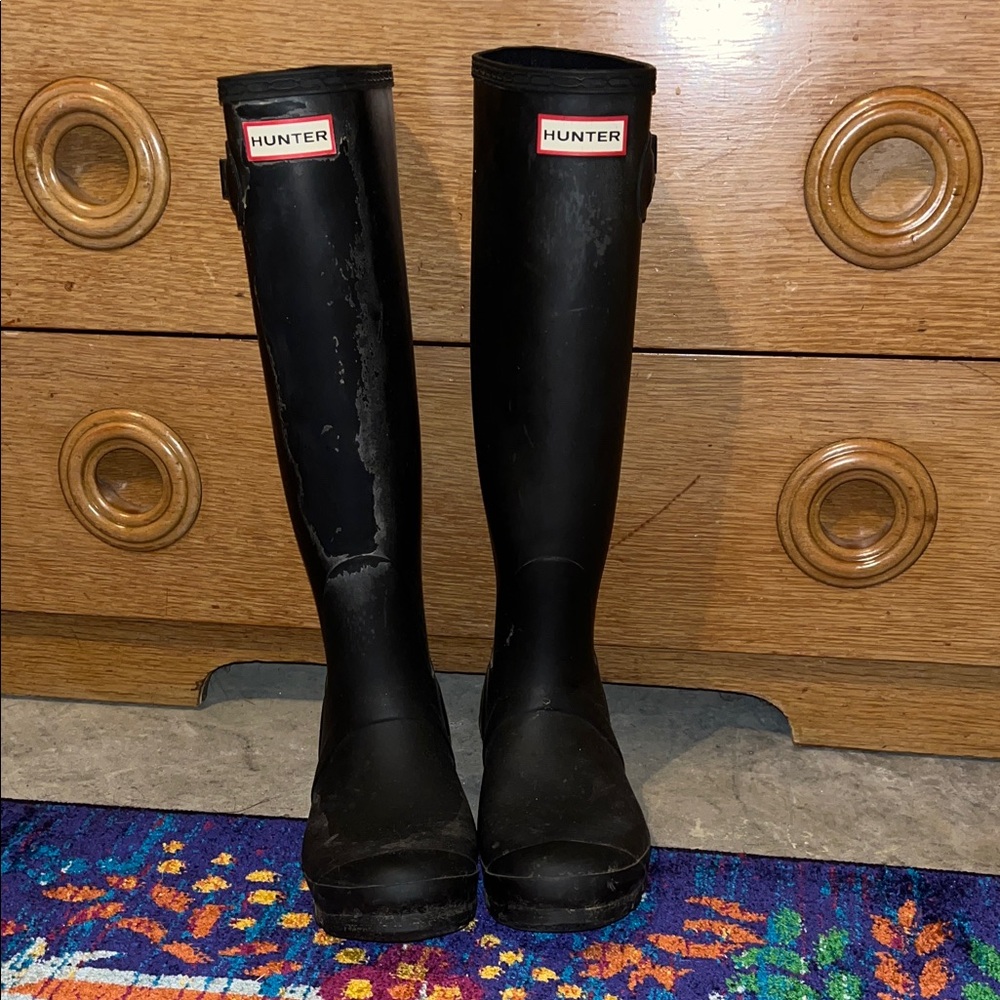 Hunter Classic Black Waterproof Boots women’s size 8